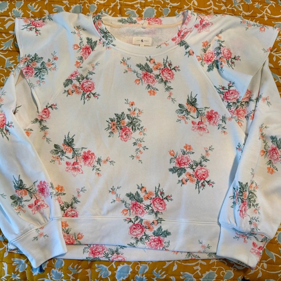 Lou & Grey Pink and White Floral Crew Neck Sweater Set - Picture 2 of 8